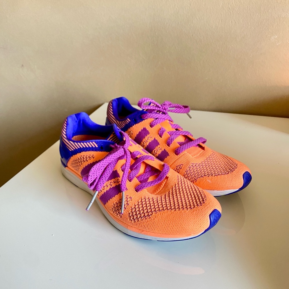 Adidas Adizero Feather Prime running shoe in Flash Orange